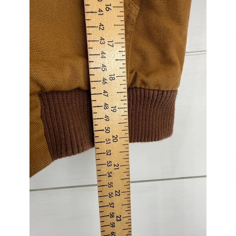 Carhartt Kids Insulated Duck Canvas Active Hooded Workwear Jacket Brown 7-8 S